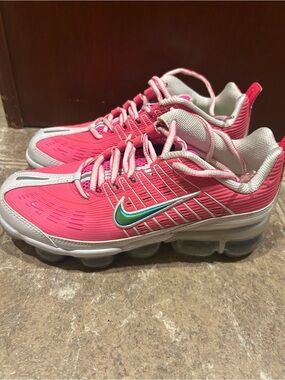 Nike Women's VaporMax 360 Sneaker - Bright Pink with Teal Swoosh
